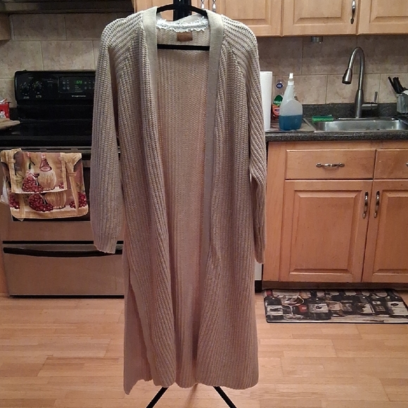 POL Oversized Open-Front Cream Ribbed Cardigan - Picture 10 of 12